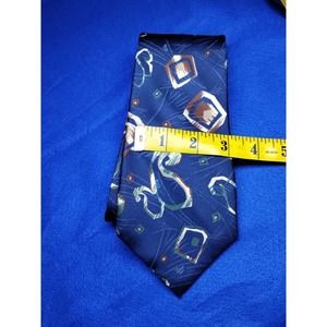 Pierre Cardin Multi-Color Blue Brown/Tan Green Geometric Paisley Abstract TipTie